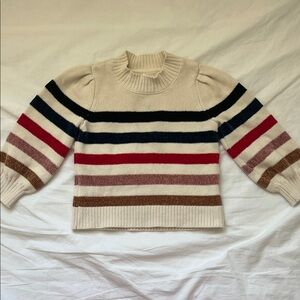 Baby GAP Girls 3T Striped Sweater in Cream, Red, and Brown